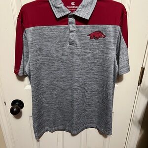 Colosseum Men's Red and Gray Polo Shirt